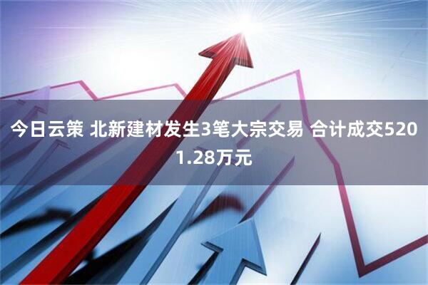 今日云策 北新建材发生3笔大宗交易 合计成交5201.28万元